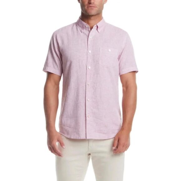 NEW Weatherproof Vintage Men's M Short Sleeve Button-Down Linen Shirt - Picture 1 of 7